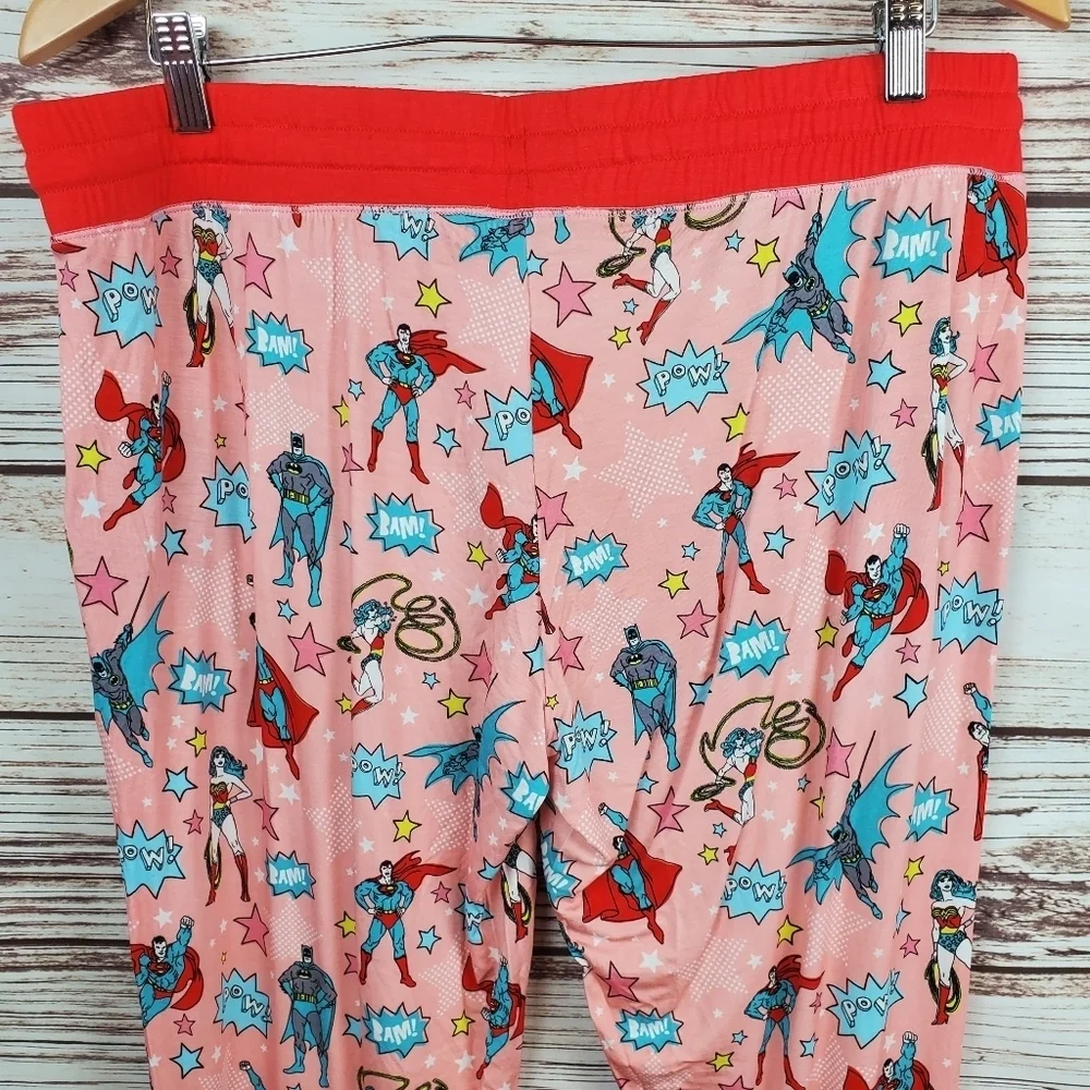 NWT Little Sleepies Womens Large DC Justice League 2-PC Pajamas Top Pants #59